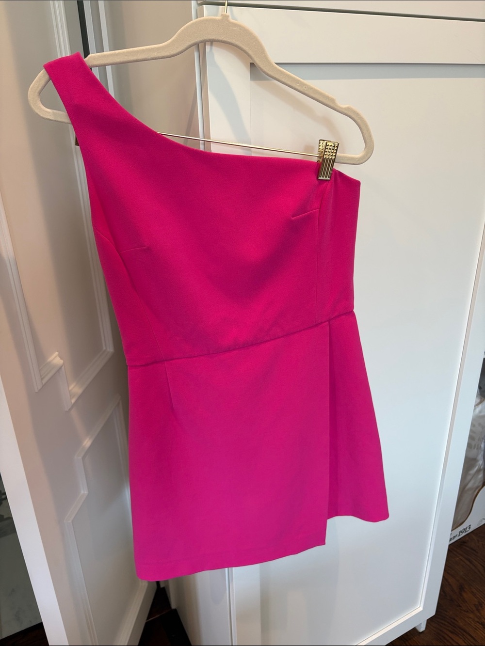 French Connection Fuchsia One-Shoulder Cocktail Dress